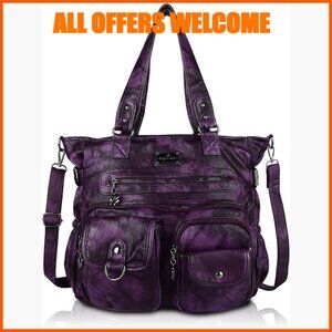 Soft PU Leather Hobo Bag Large Shoulder Purse with Crossbody Strap